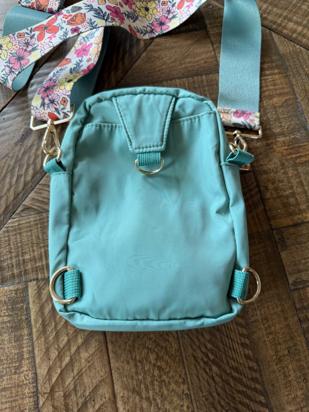 Kedzie Mint Crossbody Bag with Floral Strap - Picture 10 of 10